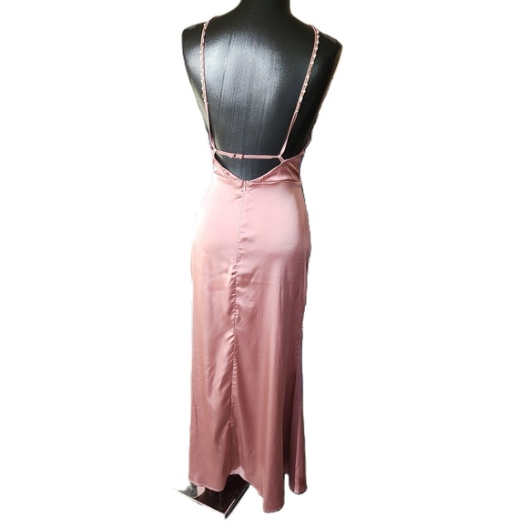 NWOT Shein Womens Pink Sleeveless Halter Full Length Maxi Dress Size L - Picture 4 of 8